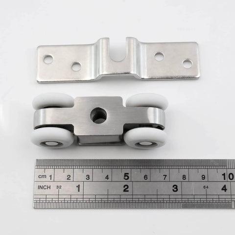 Two Pack Heavy Duty Stainless Steel Sliding Door Roller Set With Silent Design, 265 Lb Load Capacity, 0.9 Inch Wheel