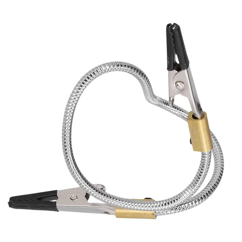 Adjustable Third Hand Soldering Tool With Dual Clips For Electronics Repair And PCB DIY Durable Rubber Sleeve Clamp in silver