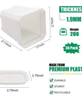 Dimensions and features of 30 Pack 3 Inch White Square Nursery Pots With Drain Holes And Saucers For Seed Starting And Seedlings