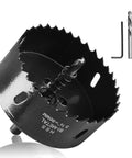 86mm Hole Saw With Hex Shank Drill Bit Adapter Bi Metal HSS Cutter Delivers Smooth Cuts Through Wood Plastic Drywall