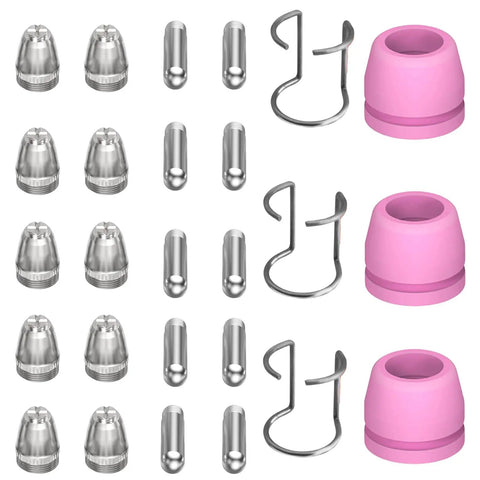 Plasma Cutter Consumables Kit With Tips Nozzles Electrodes Shield Cups And Spacer Guides For 50 To 60A Torches Pro Grade Replacement Set