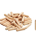 Top Shelf Hardwood Dowel Pins 3/16 Inch By 13/16 Inch Straight Wood Rods 60 Pack fluted wood connectors pile for crafts