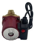 Top Tier 115V 1 25Hp Circulator Pump With One Half Inch Sweat Connections, red and black unit with electrical cord.