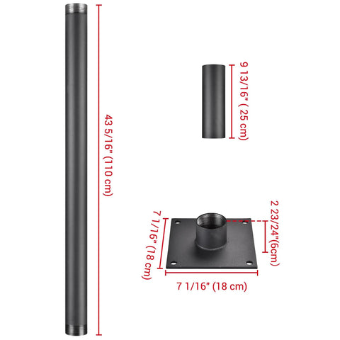 8 Ft Heavy Duty Shade Sail Pole With Windproof Bracket And Connecting Kits For Canopy, Awning, Tent, Tarp, Deck, Patio And Garden Use In Durable Weather Resistant Black Iron To Level Up Your Outdoor Shade Game