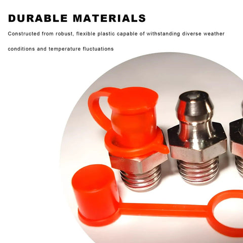 Grease Fitting Cap Kit For Cars Trucks And Motorcycles 150 PC M6 M8 M10 Zerk Cap With Retaining Ring Dust Covers, orange caps