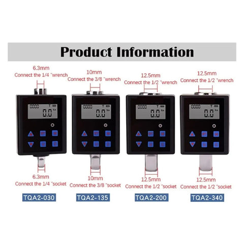 Gensdh Digital Torque Meter Gauge Wrench Adapter Set With Backlight 2Nm To 340Nm Range Electronic Tester Featuring Peak Mode Storage And Adjustable Spanner For Precision Car Repair Jobz And Heavy Duty Bike Maintenance