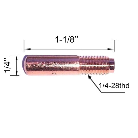 Mig Welding Gun Accessory Kit 0.035 In For Miller Millermatic M-10 M-15 And Hobart H-9 H-10 showing a 0.035 in copper contact tip