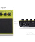 Front and side view of Compact Digital Percussion Pad With 22 Onboard Sounds, Kick Drum Included, SPD-1K Yellow, with dimensions.