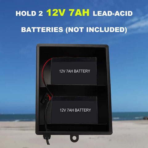 Rock Solid Steel Battery Enclosure For Automatic Gates Housing Two 12 Volt 7 Ah Lead Acid Packs with clear wiring layout.