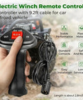 3 Pin Winch Remote Control Kit For ATV UTV And Light Offroad Rigs With 9.2ft Cable, Easy Install Electric Winch Controller For Small To Medium Winches Not For Heavy Duty Trucks Rugged Build And Safe Operation, black plastic handheld remote with cable