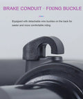 Close-up of brake conduit fixing buckle on 60Mm Travel Off Road Front Fork For 700C Bikes Aluminum Alloy Suspension With Air Shock.