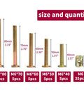 All In One Crib Hardware Replacement Kit With 25 M6x40mm 50mm 60mm 70mm 80mm Socket Cap Screws And Barrel Nuts size chart