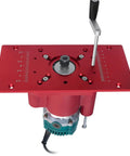 Red Beefed Up Router Lift System For Woodworking, Easy Lift Base Kit With Tenoning Slotting Chamfering, ABS Build, Stainless Bearings