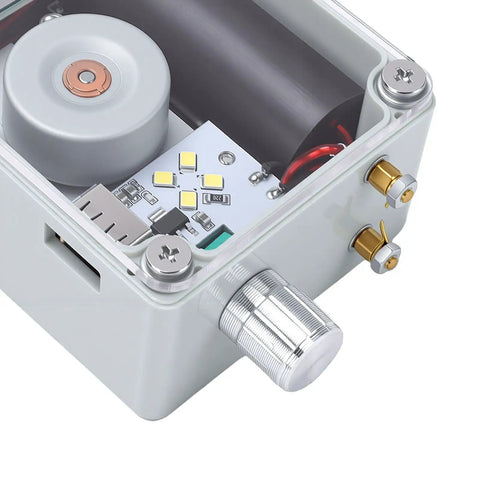 Hand Crank Generator With Adjustable Cob Led Light Portable Usb Charger For Emergency Prep showing internal components and mechanics.