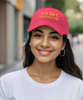 Woman wearing Golf Cap With I Fix Shit Thats What I Do Print Quick Dry Baseball Hat For Him Outdoor Camping Hiking Daywear Cap