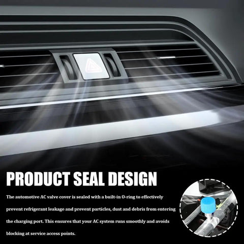 Keep Things Chill Under The Hood With These Tight Sealing Car AC Valve Caps Crafted For R134a Systems, showing O-ring seal design.