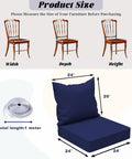 24x24 Inch Waterproof Patio Chair Cushions For Outdoor Furniture With Edge Binding Easy Carry Handle Adjustable Straps
