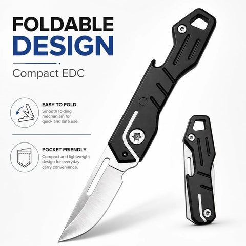 Lil Mini Stainless Steel Pocket Knife With Beer Bottle Opener For Everyday Carry Razor Sharp Folding Blade Lightweight EDC Tool