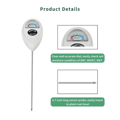 Soil Moisture Meter For House Plants And Outdoor Use No Battery Needed Fast Accurate Readings From A Hygrometer Moisture Sensor