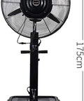 Heavy Duty Industrial Misting Fan With Fine Water Spray Delivers Straight Up Powerful Cooling For Outdoor Gyms And Greenhouses, 71cm diameter, 175cm height.