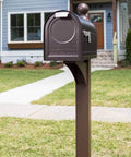 Northpointe Large Capacity Post Mount Mailbox In Galvanized Steel With Venetian Bronze Finish For Outdoor Durability Built Tough