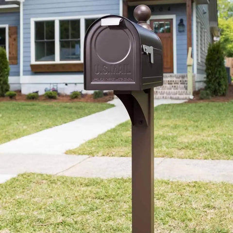 Northpointe Large Capacity Post Mount Mailbox In Galvanized Steel With Venetian Bronze Finish For Outdoor Durability Built Tough