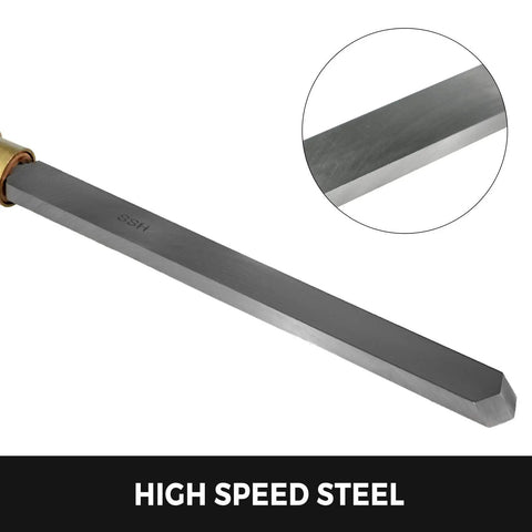 Close-up of HSS blade from Eight Piece Wood Lathe Chisel Kit With HSS Blades, showcasing high-speed steel material.