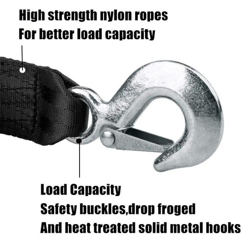Super Durable Trailer Winch Strap With Safety Snap Hook 2 Inch x 20 Ft For Hauling Trucks Vans Boats And Jet Skis Heavy Duty Polyester Tow Rope Designed To Handle Any Load Without Breaking A Sweat