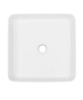Top view of Ceramic Square Vessel Sink For Above Counter Install No Fuss Scratch Resistant Non Porous Finish Easy Clean