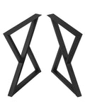 Two Pack Rustic Triangle Table Legs Heavy Duty Metal For Dining Tables And Desks Industrial Modern Black Finish DIY Cast Iron Bench Legs 28 Inch High 35 Inch Wide