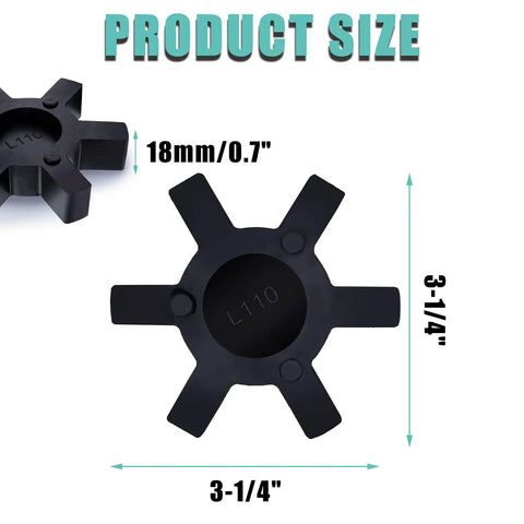 Flexible L110 NBR Rubber Spider Insert For L Jaw Couplings Four Pack Solid Spider Center Inserts Cushions Shock And Vibration In Industrial Machinery Systems Built Tough, 3-1/4 in