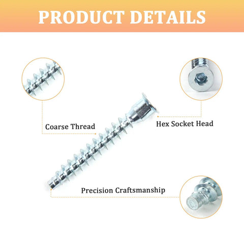 Heavy Duty M5x50 Hex Socket Countersunk Self Tapping Cabinet Screws Set For Woodworking And Furniture DIY, product details