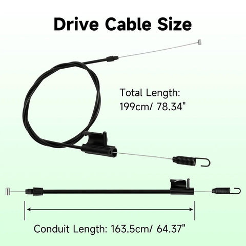 Drive Cable 946-04728A OEM Replacement For Lawn Mower 6HP Briggs Stratton Engines Compatible With Troy Bilt TB200 Craftsman M210 Yard Machines And More, 78.34 in total length, 64.37 in conduit