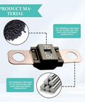 Top Shelf Midi Fuses 3 Pack 70 Amp Auto Electrical Safety Block Overload Defense For Car Audio Gear showing tin-plated zinc terminals.