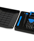 Essential Electronics Toolkit for DIY Home and Tech Repairs with Magnetic Bit Screwdriver 16 Precision Bits in open case