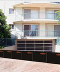 Flood Gate Side Rails For Wall Mount Black Two Pack Smooth Wall Transition in residential driveway installation