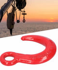 Beefy Alloy Steel Lifting Hook 6500 Lbs 3 Ton Heavy Duty Crane Hoist Hook for industrial use against sunset scenery