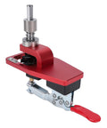Rock Solid 35Mm Concealed Hinge Drilling Jig With Quick Grip Positioning For Cabinet Installation And Furniture Assembly Machined From Heavy Duty Aluminum Alloy, red design, precision tool for accurate drilling.