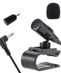 Universal Car Radio Microphone With 9.86 Ft Cable Replacement Mic For Vehicle Head Units Crystal Clear HD Voice 3.5mm To 2.5mm Adapter