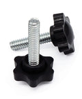 1/4-20 Threaded Knurled Thumb Nuts With Black Knobs For Quick Clamping, Durable Grip Screws Featuring Hex Star Pattern, 10 Piece Set