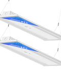 Adjustable Wattage High Bay LED Shop Light 4FT 2 Pack Beastly Bright Performance, 400W 320W 240W 160W, hanging installation
