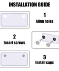Installation guide for Tough As Nails Eight Pack Silver License Plate Screw Caps Durable Plastic Bolt Covers.