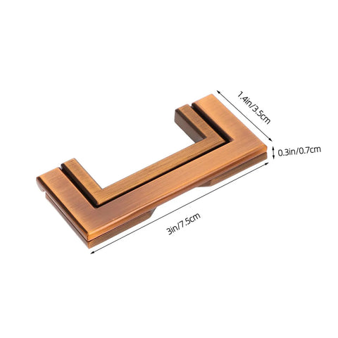 Hidden Drawer Pull Handles In Zinc Alloy Antique Brass Cabinet Pulls, 7.5cm x 3.5cm size, sleek modern design for furniture hardware