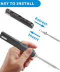 Hand installing soldering tip into iron, part of Six Piece Pro Grade Soldering Tips Kit For TS100 TS101 And Pinecil V2 Soldering Iron