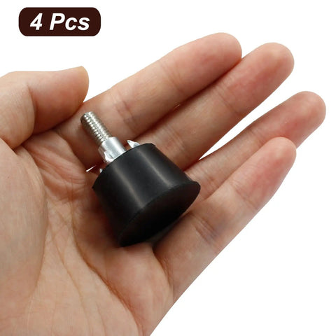 1.2 Inch M6 Threaded Adjustable Furniture Leveling Feet Set Four Pack Screw In Levelers shown in hand for scale