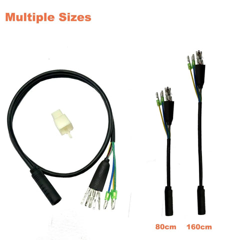 Waterproof 9 Pin Hub Motor Extension Cable For Ebike Conversion 250W To 1000W Motors 80cm Front Or 160cm Rear Length Simple Plug N Play Controller To Motor Connection Heavy Duty Build