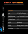 Portable USB Type C Soldering Iron with OLED Display and 30W Power Smart Quick Heat Up to 300 Degrees Celsius specs