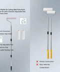 Premium Paint Roller Kit With Adjustable Stainless Steel Pole Effortlessly Reach High Walls And Ceilings Ladder Free Home Painting Projects Smooth Finish Weekend Warrior Approved Easy Setup with synthetic fiber rollers.