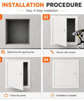 Heavy Duty Locking Aluminum Access Panel For Drywall Ceilings And Interior Walls Featuring Bulletproof Key Guard installation steps.