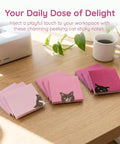 Black Cat Sticky Notes 3 By 3 Inch Set Stick Like Crazy For Back To School And Office Use Self Stick Memo Pads on desk